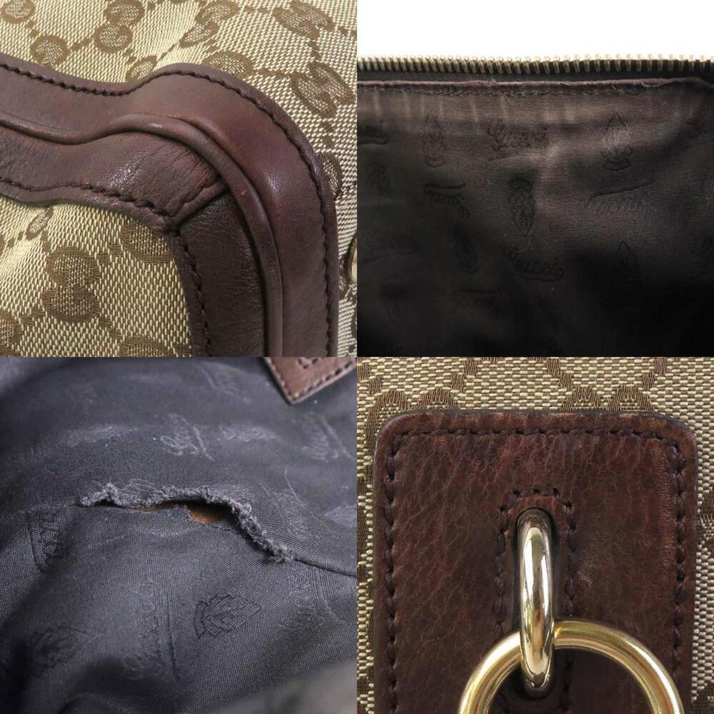 GUCCI Authentic Brown Canvas Shoulder Bag - Picture 3 of 5